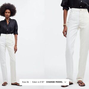 Madewell Perfect Vintage Straight Jeans White/Cream Sz 28